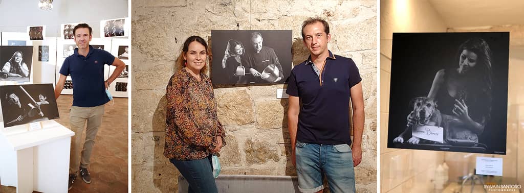 Commerçants de Valbonne avec leur portraits